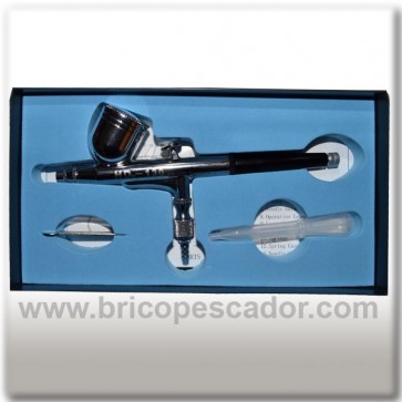 Aerógrafo doble acción gravedad. 0.2mm. (económico)