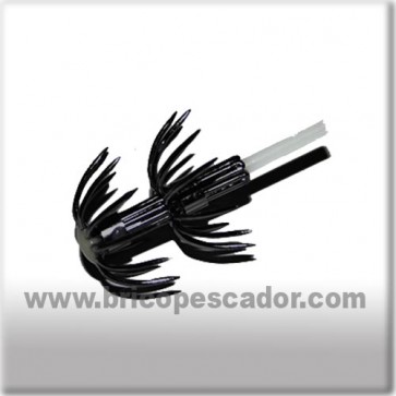 Anzuelo doble sepia calamar sobre barra de fibra curvo negro