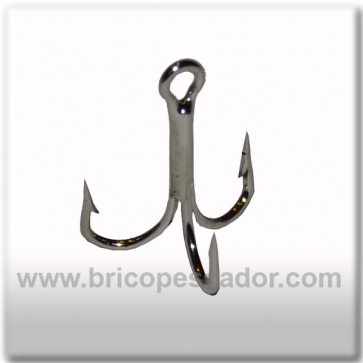 anzuelo triple plata #4