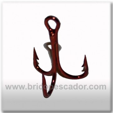 anzuelo triple rojo #12