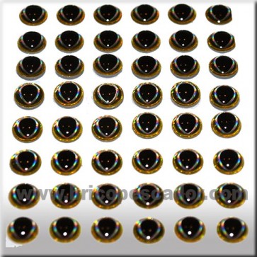 Ojos 3d asimétrico oro-plata 5 mm