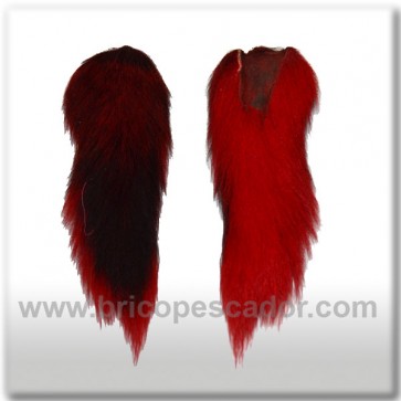 bucktail completo teñido rojo