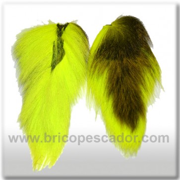 bucktail completo teñido verde chartreuse
