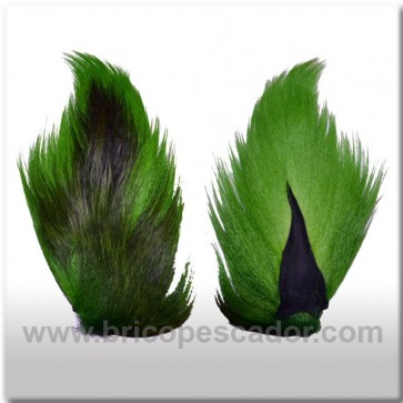 Bucktail completo teñido. Color verde.