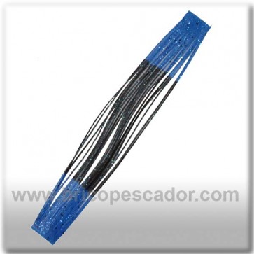 Faldillín vinilo 20 fibras negro, azul y brillo azul (5unid.)