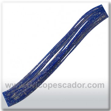 Faldillín vinilo 20 fibras azul brillos plata (5 unid.)