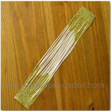 Faldillín vinilo 20 fibras blanco, verde y brillos (5unid.)