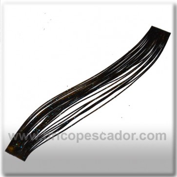 Faldillín vinilo 20 fibras negro brillos azules (5 unid.)