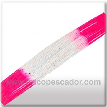 Faldillín vinilo 20 fibras rosa-blanco (5 unid.)