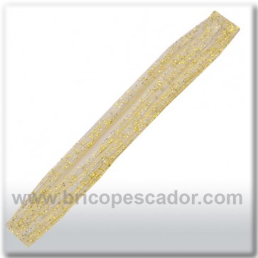 Faldillín vinilo 20 fibras transparente brillos oro(5 unid.)