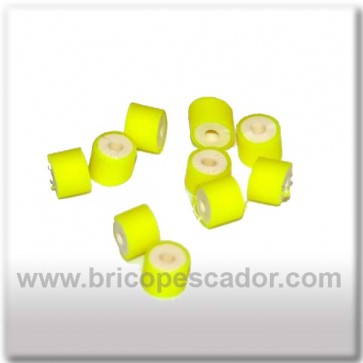 gomillas amarillo fluor para faldillin de spinnerbait o jig