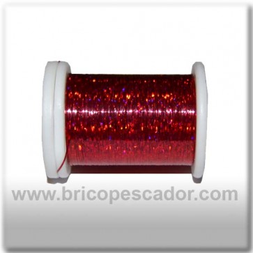 Hilo holográfico bobina rojo.