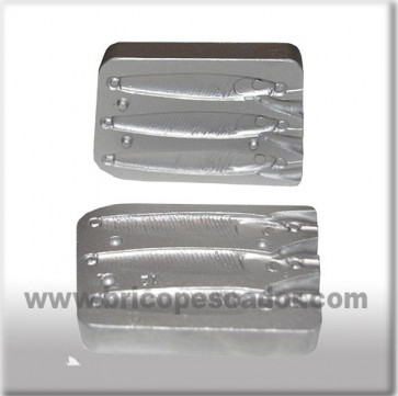 Molde 3 jigs de 30, 40 y 60 gr.