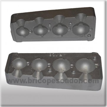 Molde 4 jigs de bola de entre 45 y 100 gr.