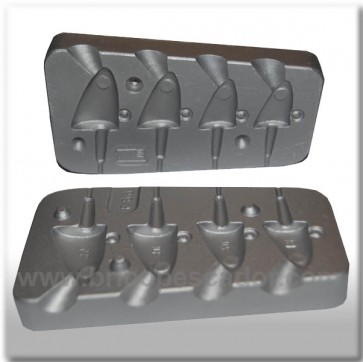 Molde de Aluminio cabeza de pez 18, 20, 30 y 35 gr.