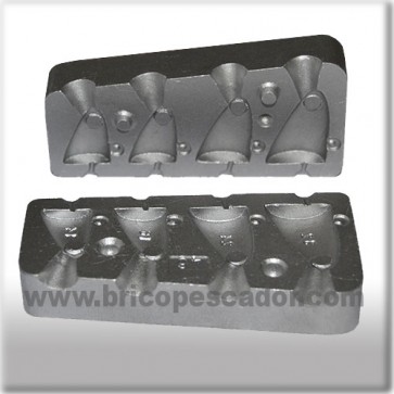 Molde de Aluminio cabeza de pez 14, 16, 24 y 32 gr.