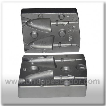 Molde Jig cabeza de pez 80 y 110 gr. para 8/0