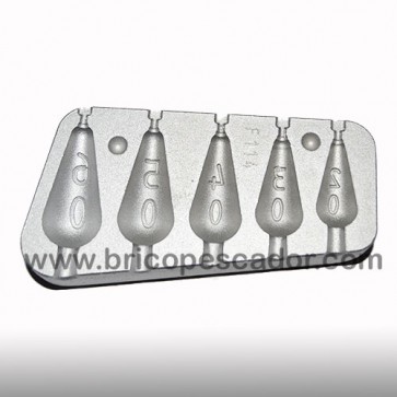 Molde de aluminio lágrima. quitavueltas de 20 a 60 gr,