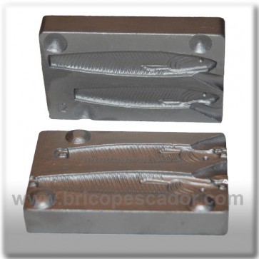 Molde plomo 2 jigs 40 y 60 gramos.