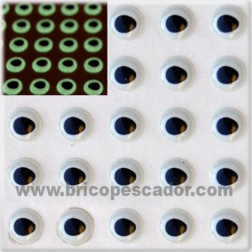 Ojos 3D asimétrico 4 mm luminiscente