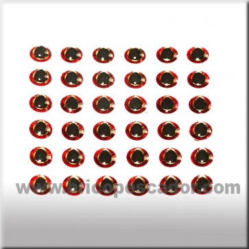 Ojos 3d asimétricos rojo-plata 3 mm.
