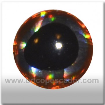 Ojos 3d asimétricos naranja 6 mm.