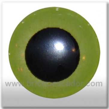 Ojos 3d verde, 5 mm. pupila negra