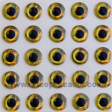 Ojos 3d oro 3 mm.