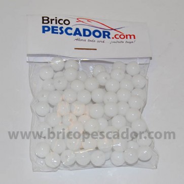 Perla perforada de 8 mm. Blanca