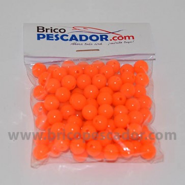 Perla perforada de 8 mm. Naranja