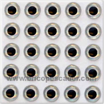 Ojos 3d plata 4 mm.