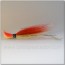 Señuelos artesanales. Banana bucktail 42 gr. naranja amarillo y blanco.