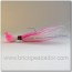 Señuelos artesanales. Banana bucktail 56 gr. rosa y blanco.