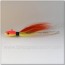 Señuelo artesanal Bullet bucktail 56 gr. naranja, amarillo y blanco.